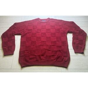 Roundtree & Yorke VTG Red Cotton Crewneck Long‎ Sleeve Sweater. Sz L. 90s Dad